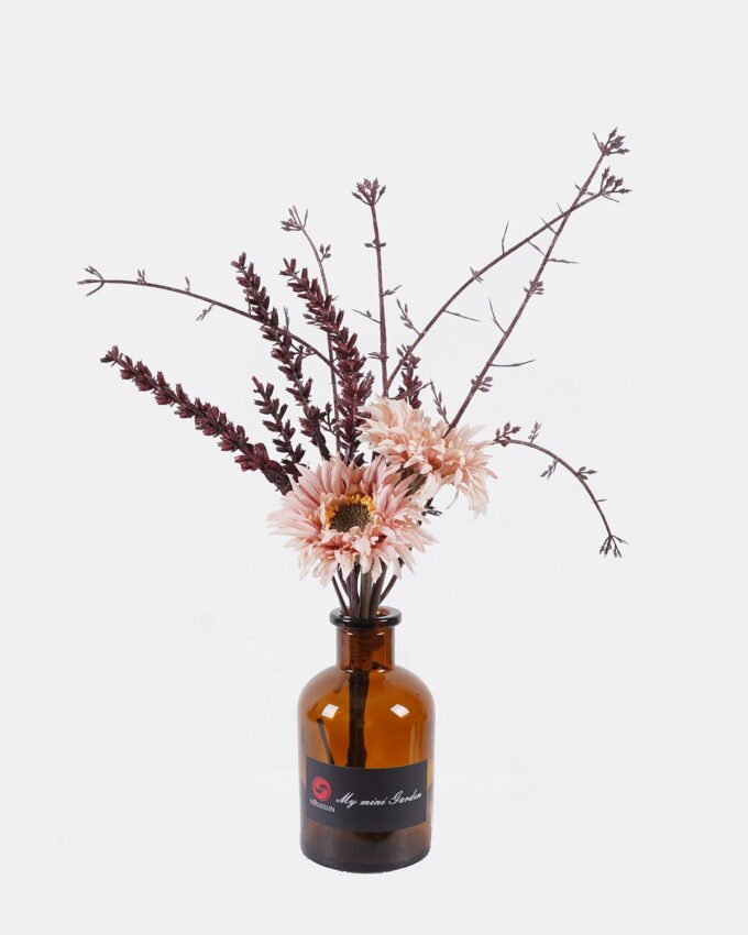 Artificial Flower 15*15*27cm Chrysanthemum in glass bottle GS-57925010 2026Apr YeahFlower is one of Chinese leading OEM manufacturers and exporters , supplying the silk flowers, wholesale artificial trees