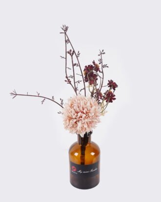 Artificial Flower 15*15*25cm Chrysanthemum in glass bottle GS-57925011-P2 2026Apr YeahFlower is one of Chinese leading OEM manufacturers and exporters , supplying the silk flowers, wholesale artificial trees