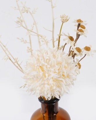 Artificial Flower 15*15*25cm Chrysanthemum in glass bottle GS-57925011 2026Apr YeahFlower is one of Chinese leading OEM manufacturers and exporters , supplying the silk flowers, wholesale artificial trees