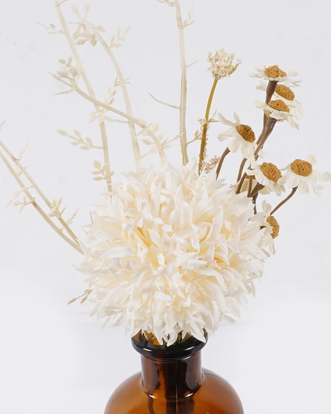 Artificial Flower 15*15*25cm Chrysanthemum in glass bottle GS-57925011 2026Apr YeahFlower is one of Chinese leading OEM manufacturers and exporters , supplying the silk flowers, wholesale artificial trees