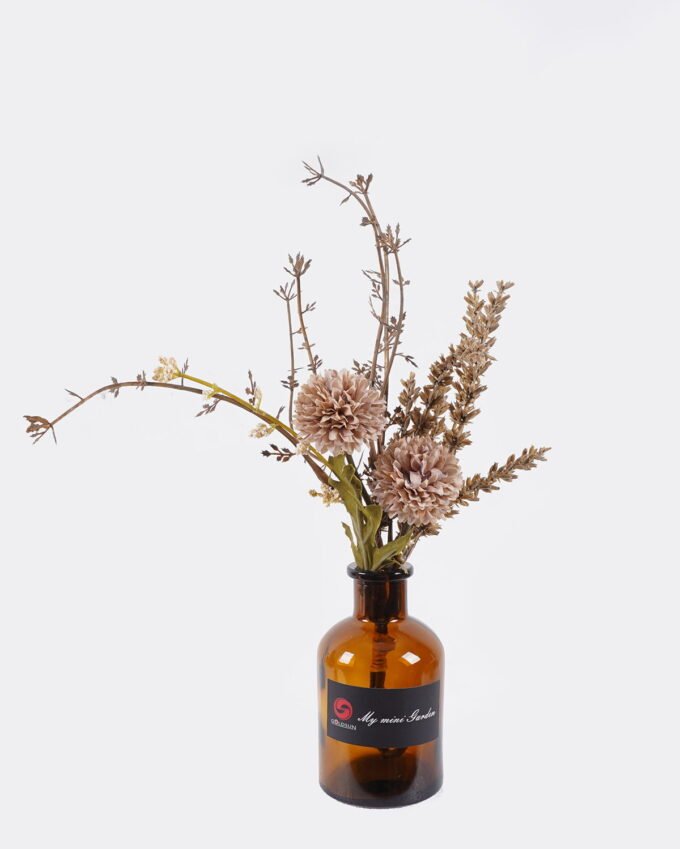 Artificial Flower 15*15*25cm Chrysanthemum in glass bottle GS-57925013 2026Apr YeahFlower is one of Chinese leading OEM manufacturers and exporters , supplying the silk flowers, wholesale artificial trees