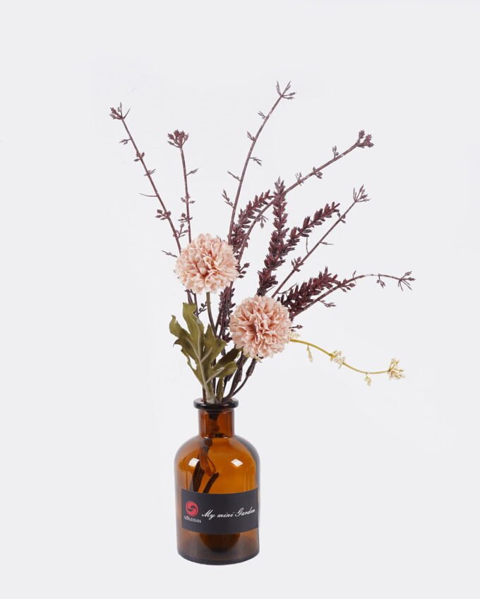 Artificial Flower 15*15*25cm Chrysanthemum in glass bottle GS-57925013 2026Apr YeahFlower is one of Chinese leading OEM manufacturers and exporters , supplying the silk flowers, wholesale artificial trees