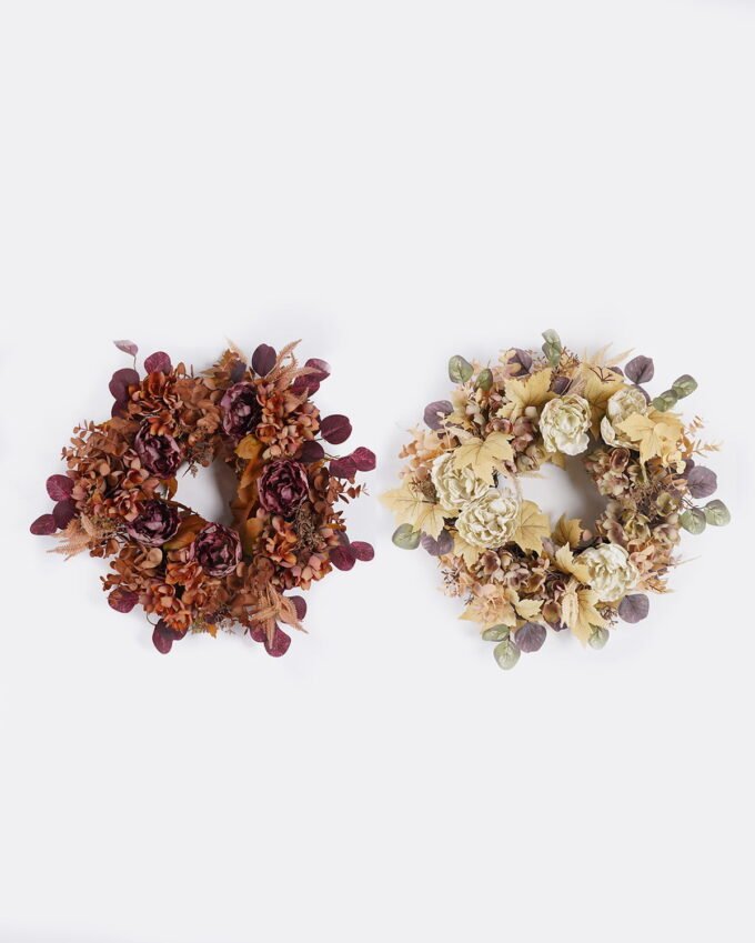 Artificial Flower 55*13*55cm Hydrangea peony maple leaf wreath GS-27925078 2026Mar YeahFlower is one of Chinese leading OEM manufacturers and exporters , supplying the silk flowers, wholesale artificial trees