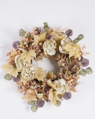 Artificial Flower 55*13*55cm Hydrangea peony maple leaf wreath GS-27925078 2026Mar YeahFlower is one of Chinese leading OEM manufacturers and exporters , supplying the silk flowers, wholesale artificial trees