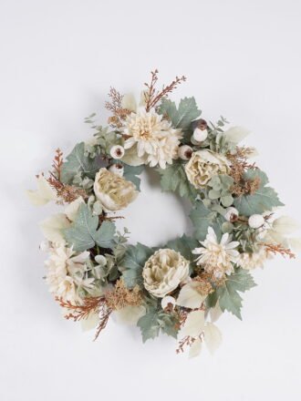 Artificial Flower 22*12*38cm Peony chrysanthemum Eucalyptus leaf bush GS-27925074 2026Mar 3,000+ sqm showroom with thousands of artificial flowers, plants & trees ready for global sourcing.