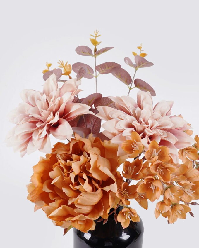 Artificial Flower 25*25*34cm Peony dahlia in Glass ware GS-06925033 2026Mar YeahFlower is one of Chinese leading OEM manufacturers and exporters , supplying the silk flowers, wholesale artificial trees