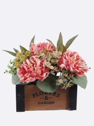 Artificial Flower 36*25*30cm Peony rose arrangement in wooden box GS-03325084 2026Mar 3,000+ sqm showroom with thousands of artificial flowers, plants & trees ready for global sourcing.