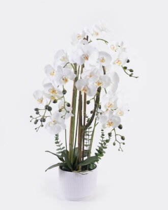 Artificial Flower 40*30*91cm Phalaenopsis *8 in PP pot GS-76325022 2026May 3,000+ sqm showroom with thousands of artificial flowers, plants & trees ready for global sourcing.