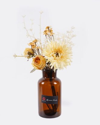 Artificial Flower 16*16*34cm Rose Chrysanthemum in glass bottle GS-57925008-Y1 2026Apr YeahFlower is one of Chinese leading OEM manufacturers and exporters , supplying the silk flowers, wholesale artificial trees