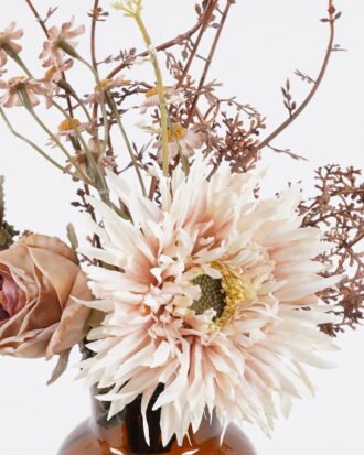 Artificial Flower 16*16*34cm Rose Chrysanthemum in glass bottle GS-57925008 2026Apr YeahFlower is one of Chinese leading OEM manufacturers and exporters , supplying the silk flowers, wholesale artificial trees