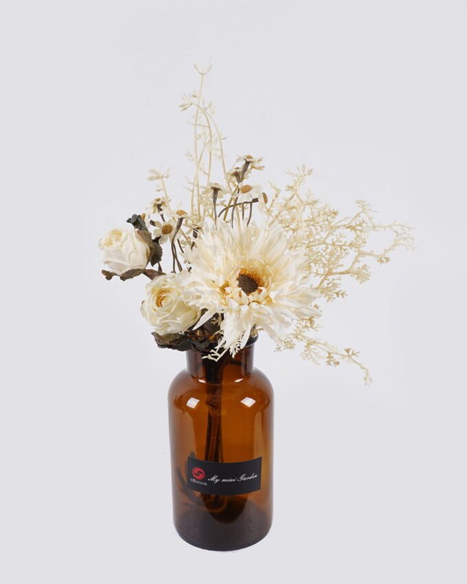 Artificial Flower 16*16*34cm Rose Chrysanthemum in glass bottle GS-57925008 2026Apr YeahFlower is one of Chinese leading OEM manufacturers and exporters , supplying the silk flowers, wholesale artificial trees