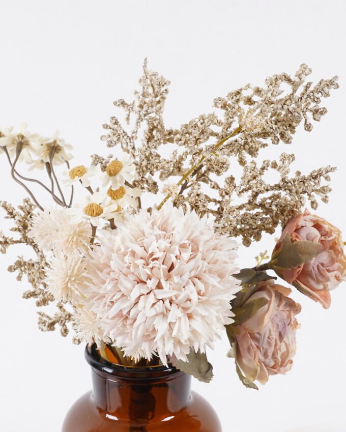 Artificial Flower 15*15*28cm Rose Chrysanthemum in glass bottle GS-57925009-P1 2026Apr YeahFlower is one of Chinese leading OEM manufacturers and exporters , supplying the silk flowers, wholesale artificial trees