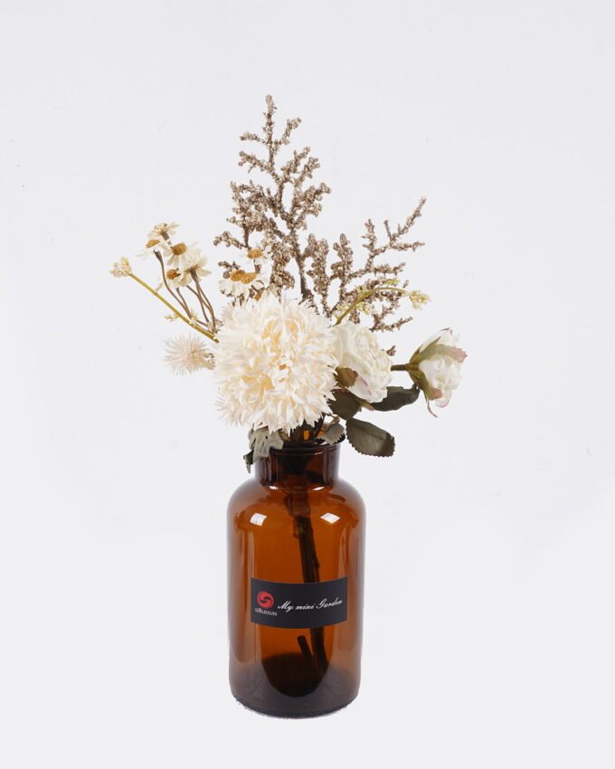 Artificial Flower 15*15*28cm Rose Chrysanthemum in glass bottle GS-57925009 2026Apr YeahFlower is one of Chinese leading OEM manufacturers and exporters , supplying the silk flowers, wholesale artificial trees