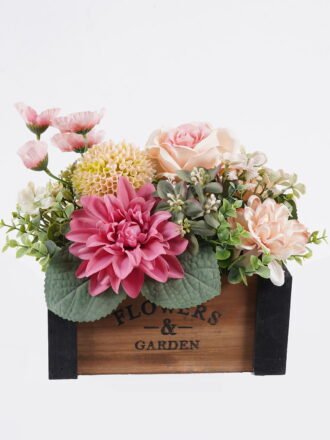 Artificial Flower 36*25*29cm Rose Lily arrangement in wooden box GS-03325083 2026Mar 3,000+ sqm showroom with thousands of artificial flowers, plants & trees ready for global sourcing.