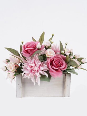 Artificial Flower 36*25*30cm Peony rose arrangement in wooden box GS-03325084 2026Mar 3,000+ sqm showroom with thousands of artificial flowers, plants & trees ready for global sourcing.