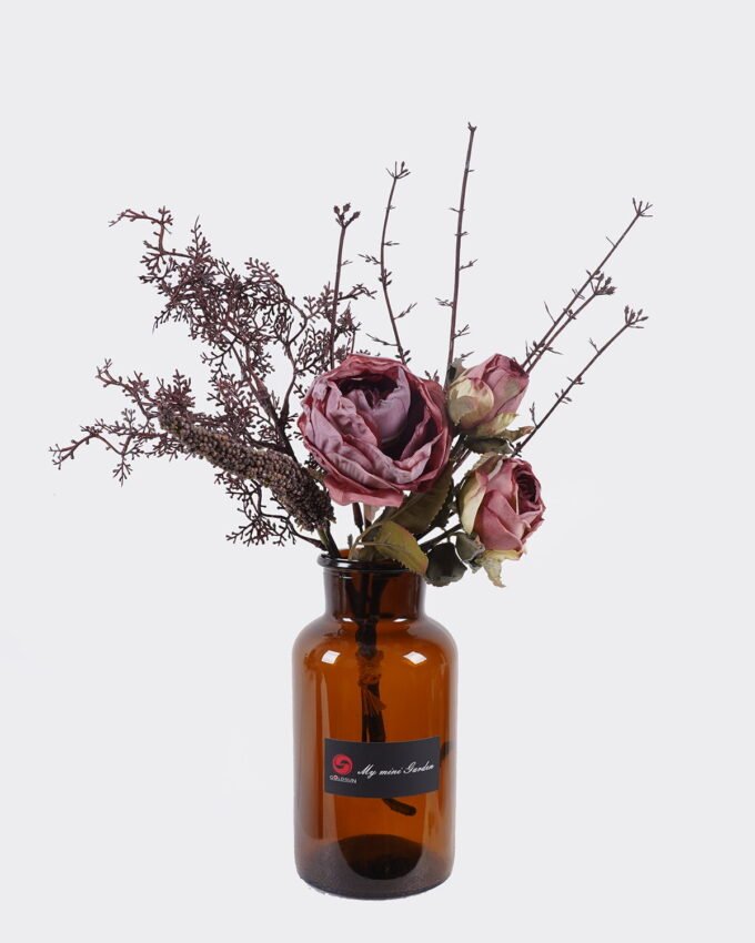 Artificial Flower 16*16*34cm Rose in glass bottle GS-57925007 2026Apr YeahFlower is one of Chinese leading OEM manufacturers and exporters , supplying the silk flowers, wholesale artificial trees