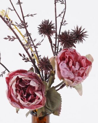 Artificial Flower 15*15*25cm Rose in glass bottle GS-57925012-P2 2026Apr YeahFlower is one of Chinese leading OEM manufacturers and exporters , supplying the silk flowers, wholesale artificial trees