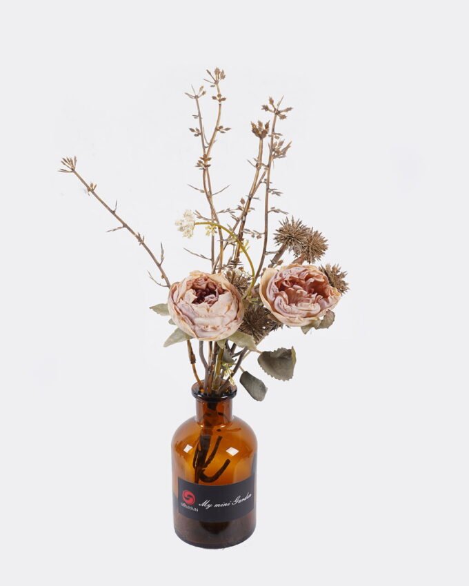 Artificial Flower 15*15*25cm Rose in glass bottle GS-57925012 2026Apr YeahFlower is one of Chinese leading OEM manufacturers and exporters , supplying the silk flowers, wholesale artificial trees