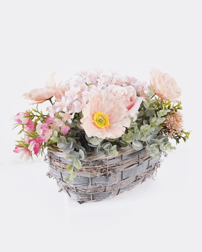 Artificial Flower 32*22*23cm Roses Primula malacoides in Basket GS-06925034 2026Mar YeahFlower is one of Chinese leading OEM manufacturers and exporters , supplying the silk flowers, wholesale artificial trees