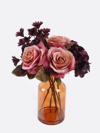 Artificial Flower 23*18*24cm Roses Peony in Glass ware GS-06925031 2026Mar 3,000+ sqm showroom with thousands of artificial flowers, plants & trees ready for global sourcing.