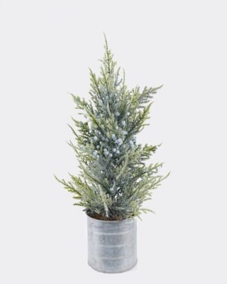 Artificial Plant 15*10*40cm Cypress  Artificial tree in Metal pot GS-54025042 2026Apr YeahFlower is one of Chinese leading OEM manufacturers and exporters , supplying the silk flowers, wholesale artificial trees