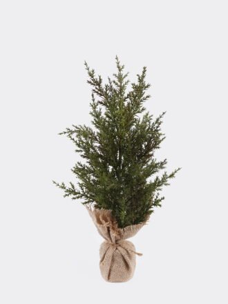 Artificial Plant 15*10*23cm Cypress  Artificial tree in burlap wrap GS-54025040 2026Apr 3,000+ sqm showroom with thousands of artificial flowers, plants & trees ready for global sourcing.
