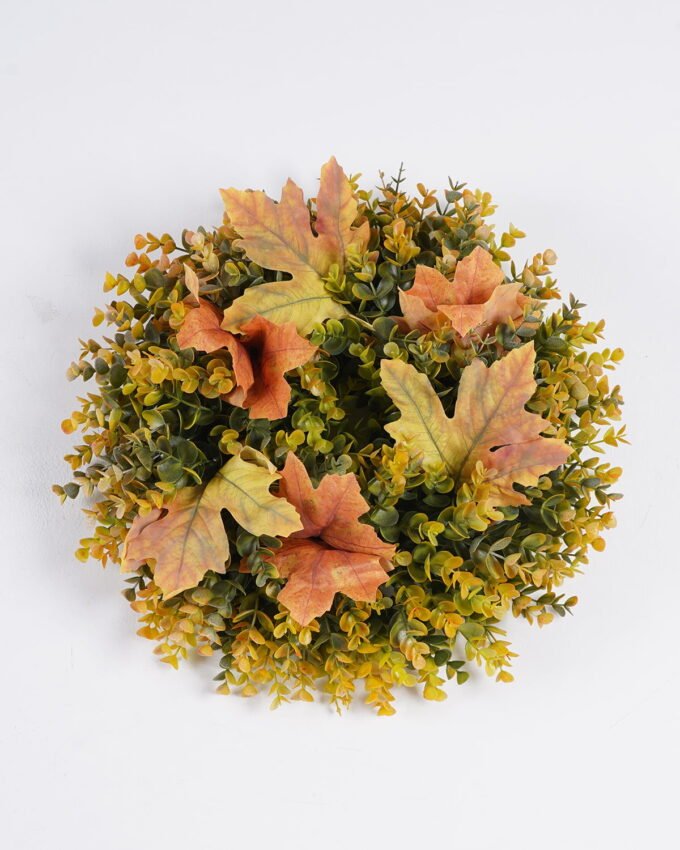 Artificial Plant 40*10*40cm Eucalyptus Maple Leaf Wreath GS-17725106 2026Mar YeahFlower is one of Chinese leading OEM manufacturers and exporters , supplying the silk flowers, wholesale artificial trees