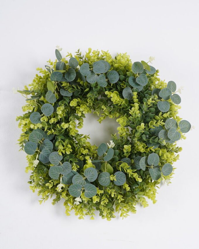Artificial Plant 50*9*50cm Eucalyptus Wreath GS-17725101 2026Mar YeahFlower is one of Chinese leading OEM manufacturers and exporters , supplying the silk flowers, wholesale artificial trees