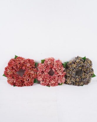 Artificial Plant 35*35CM Hydrangea wreath with leaves  GS-48225006 2026Apr YeahFlower is one of Chinese leading OEM manufacturers and exporters , supplying the silk flowers, wholesale artificial trees