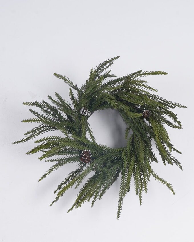 Artificial Plant 35*10*35cm Pine cone wreath GS-82825103KIK 2026Feb YeahFlower is one of Chinese leading OEM manufacturers and exporters , supplying the silk flowers, wholesale artificial trees