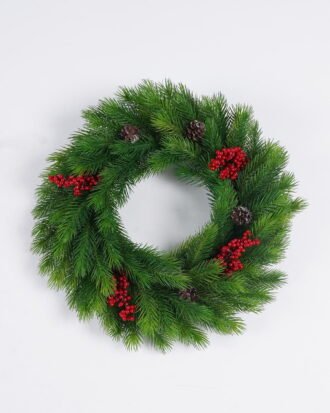 Artificial Plant 45*7*45cm Pine needle  Wreath GS-17725109 2026Mar YeahFlower is one of Chinese leading OEM manufacturers and exporters , supplying the silk flowers, wholesale artificial trees