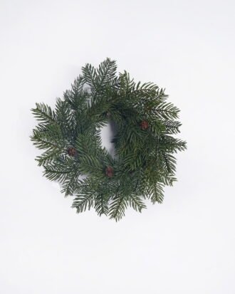Artificial Plant 35*8*35cm Pine wreath GS-82825066KIK 2026Feb YeahFlower is one of Chinese leading OEM manufacturers and exporters , supplying the silk flowers, wholesale artificial trees