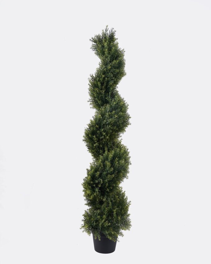 Artificial Tree 28*28*120cm Cypress Spiral Tree in pp pot GS-81825012 2026May 3,000+ sqm showroom with thousands of artificial flowers, plants & trees ready for global sourcing.