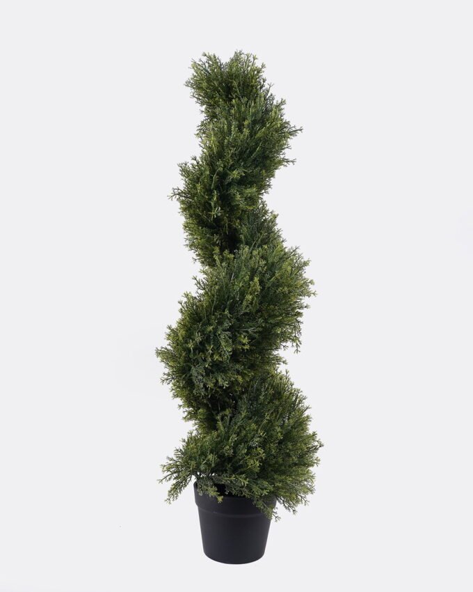 Artificial Tree 25*25*90cm Cypress Spiral Tree in pp pot GS-81825015 2026May 3,000+ sqm showroom with thousands of artificial flowers, plants & trees ready for global sourcing.