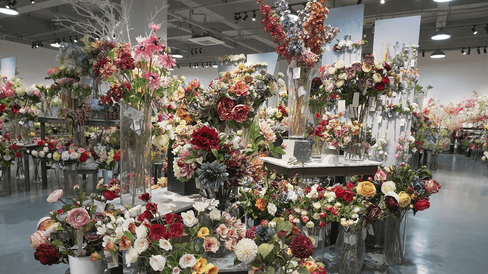 artificial flower production sample room