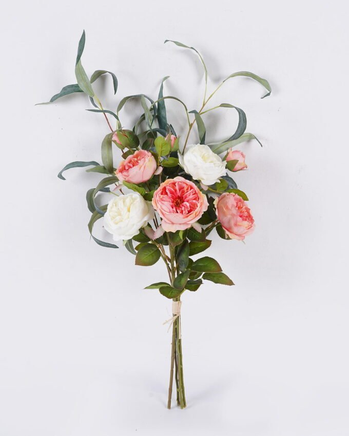 Artificial Flower 30*28*63cm  Austin Rose Eucalyptus mixed bundle GS-03325192 2026Jun 3,000+ sqm showroom with thousands of artificial flowers, plants & trees ready for global sourcing.