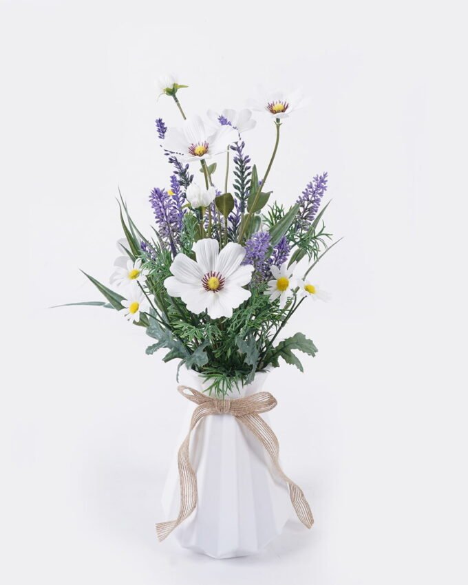 Artificial Flower 19*5*46cm Cosmos bipinnatus  in glass ware GS-16826014-W1 2026Jul 3,000+ sqm showroom with thousands of artificial flowers, plants & trees ready for global sourcing.