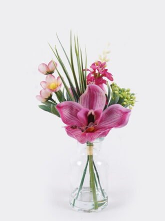 Artificial Flower 13*10*25cm Cymbidium  in glass ware GS-16826003 2026Jul 3,000+ sqm showroom with thousands of artificial flowers, plants & trees ready for global sourcing.