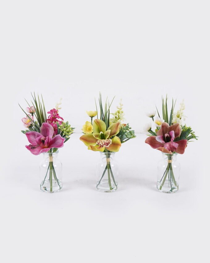 Artificial Flower 13*10*25cm Cymbidium  in glass ware GS-16826003 2026Jul 3,000+ sqm showroom with thousands of artificial flowers, plants & trees ready for global sourcing.