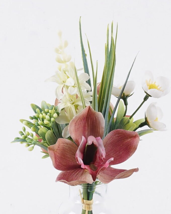 Artificial Flower 13*10*25cm Cymbidium  in glass ware GS-16826003 2026Jul 3,000+ sqm showroom with thousands of artificial flowers, plants & trees ready for global sourcing.