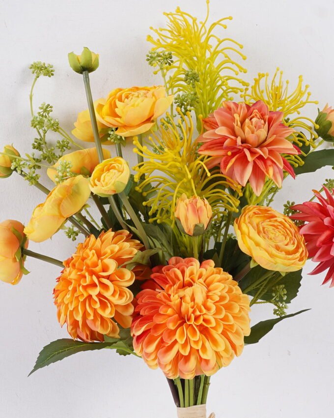 Artificial Flower 35*25*65cm Dahlia Ranunculus Fuchsia Pincushion bouquet GS-03325186 2026Jun 3,000+ sqm showroom with thousands of artificial flowers, plants & trees ready for global sourcing.