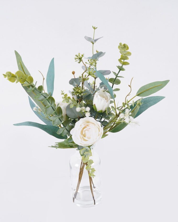 Artificial Flower 19*13*44cm Eucalyptus Babysbreath in glass GS-77326007 2026Aug 3,000+ sqm showroom with thousands of artificial flowers, plants & trees ready for global sourcing.