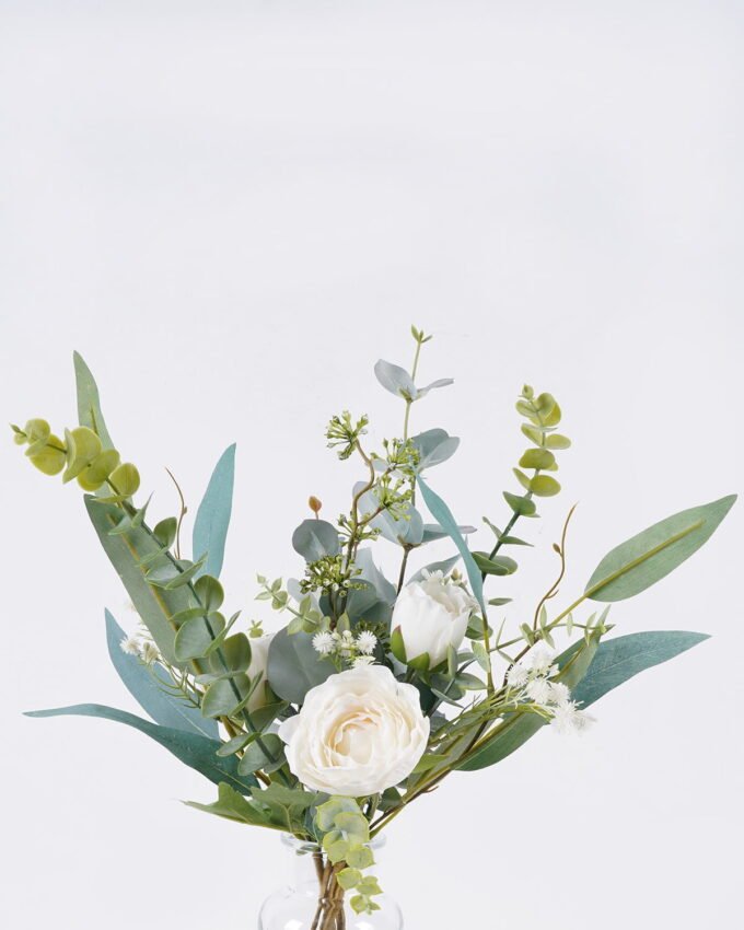 Artificial Flower 19*13*44cm Eucalyptus Babysbreath in glass GS-77326007 2026Aug 3,000+ sqm showroom with thousands of artificial flowers, plants & trees ready for global sourcing.