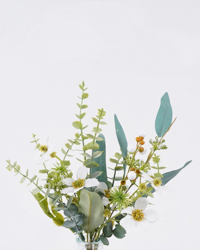 Artificial Flower 16*8*31cm Eucalyptus fruit in glass GS-77326004 2026Aug 3,000+ sqm showroom with thousands of artificial flowers, plants & trees ready for global sourcing.