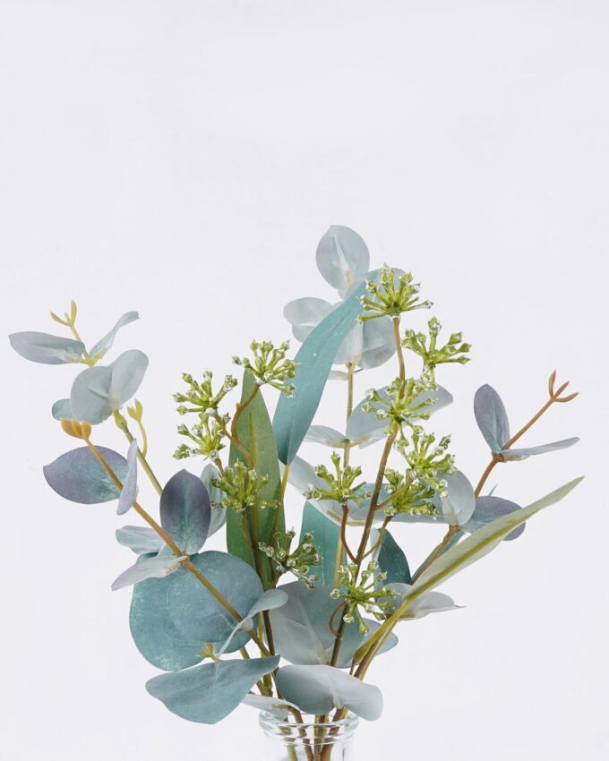 Artificial Flower 12*7*31cm Eucalyptus fruit in glass GS-77326005 2026Aug 3,000+ sqm showroom with thousands of artificial flowers, plants & trees ready for global sourcing.