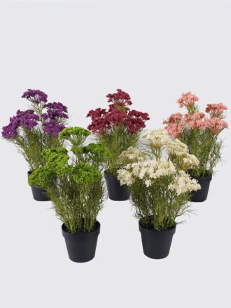 Artificial Flower 26*13*44cm Lace flower *7 in PP pot GS-15426007-W1 2026Jun 3,000+ sqm showroom with thousands of artificial flowers, plants & trees ready for global sourcing.