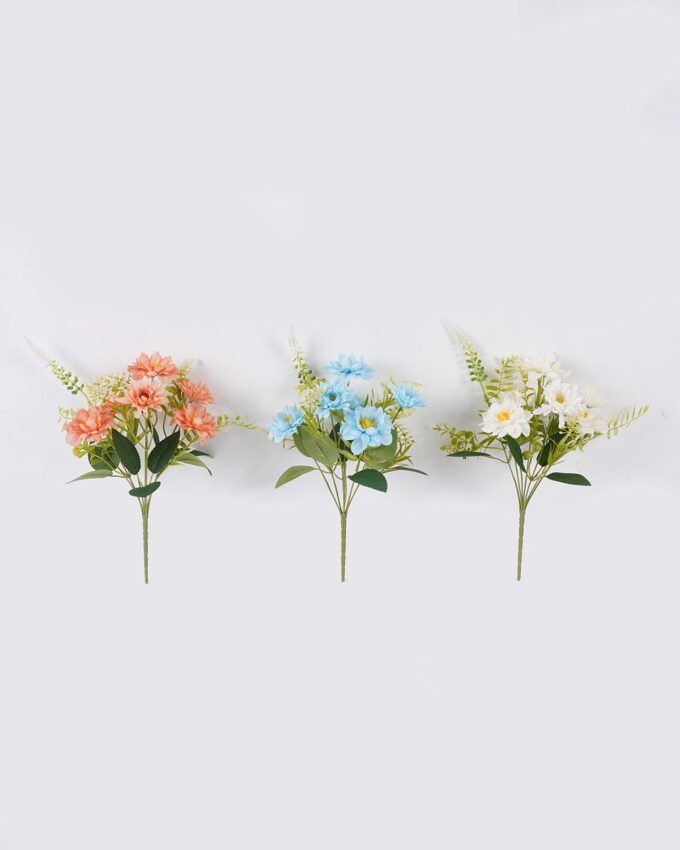 Artificial Flower 16*10*31cm Mini Chinese rose & Daisy bush*7 GS-74226002-RST 2026Aug 3,000+ sqm showroom with thousands of artificial flowers, plants & trees ready for global sourcing.