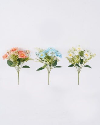 Artificial Flower 16*10*31cm Mini Chinese rose bush*7 GS-74226001-RST 2026Aug 3,000+ sqm showroom with thousands of artificial flowers, plants & trees ready for global sourcing.