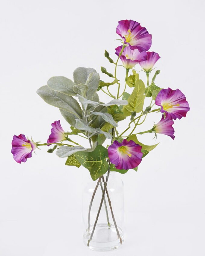 Artificial Flower 18*10*43cm Morning glory in glass GS-77326013 2026Aug 3,000+ sqm showroom with thousands of artificial flowers, plants & trees ready for global sourcing.