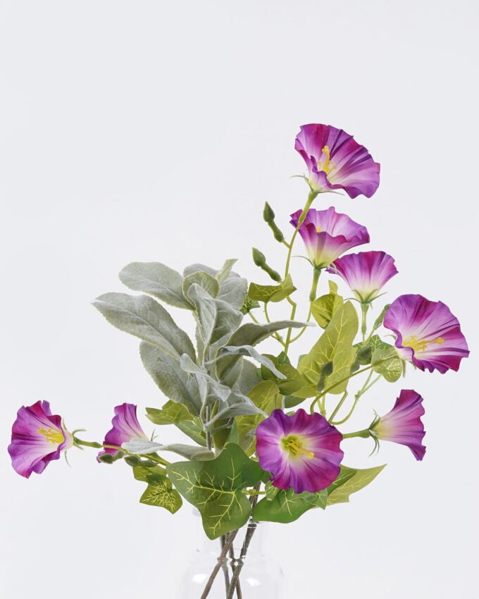 Artificial Flower 18*10*43cm Morning glory in glass GS-77326013 2026Aug 3,000+ sqm showroom with thousands of artificial flowers, plants & trees ready for global sourcing.